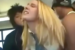 Blonde Teen Hottie Natalie Norton Gang Groped and Gang Banged In a Public Bus