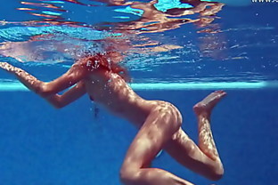 Euro pornstar Tiffany Tatum swims and masturbates