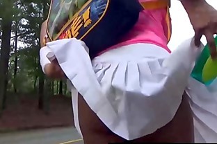American Ebony Blowjob In Public And Nudist Walk Flashing Big Tits Pussy And Ass 10 min