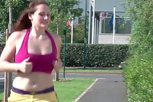 Gorgeous french redhead deep anal fucked at gym
