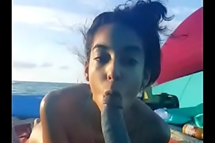 Slurping that Daddy Dick at the beach with Claire & Vance Black