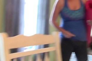 Cute freckled and flexible wife sucks dick on her Yoga Mat