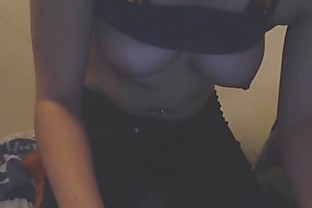 Abusing my nipples and slapping my tits, exposing my bald cunt