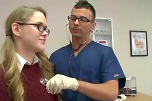 Naughty patient gets doctor facial