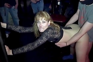 Naughty wife Nicole gangbanged by everybody at a club