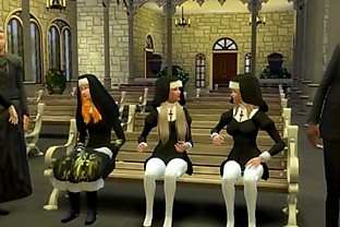 Padres Católicos Abusan y Se Follan a las Nuevas Monjas Inocentes En El Templo 3D Porn Hentai