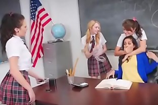 Teacher get lesbian payback from bad stundents