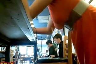 Public red head on  webcam cafe masturbation  - More @